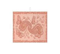 Tappetino scolapiatti a farfalla per bancone della cucina, tappetino scolapiatti assorbente floreale corallo in microfibra per protezione bar 40,6 x 45,7 cm