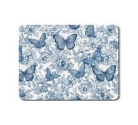Tappetino scolapiatti a farfalla per bancone della cucina, tappetino scolapiatti in gomma assorbente blu floreale per bar, 45,7 x 61 cm