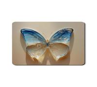 Tappetino scolapiatti a farfalla per bancone della cucina, tappetino scolapiatti in gomma assorbente con farfalla blu, decorazione primaverile per proteggere bar, 30,5 x 50,8 cm