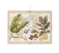 Tappetino scolapiatti a foglia per bancone della cucina, tappetino assorbente per scolapiatti verde botanico, tappetino in microfibra per scolapiatti moderno natura 45,7 x 61 cm
