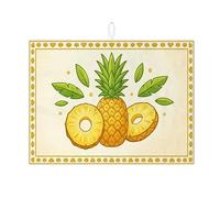 Tappetino scolapiatti a forma di ananas per bancone della cucina, tappetino scolapiatti assorbente giallo tropicale in microfibra divertente per l'estate per proteggere bar, 45,7 x 61 cm