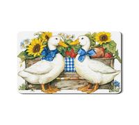 Tappetino scolapiatti a forma di anatra, per bancone della cucina, in gomma assorbente floreale, tappetino scolapiatti estivo, per cucina, caffè, bar, 30,5 x 50,8 cm