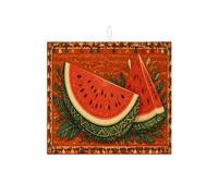Tappetino scolapiatti a forma di anguria per bancone della cucina, design con frutta rossa e verde, assorbente, tappetino scolapiatti estivo in microfibra per bancone della cucina, 40,6 x 45,7 cm