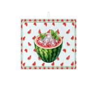 Tappetino scolapiatti a forma di anguria per bancone della cucina, tappetino assorbente per scolapiatti verde con anguria, tappetino in microfibra divertente per l'estate per proteggere il bancone