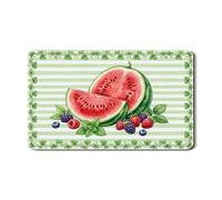 Tappetino scolapiatti a forma di anguria per bancone della cucina, tappetino in gomma assorbente a righe verdi, tappetino per asciugare frutta estiva floreale per cucina, caffè, bar, protezione 30,5 x
