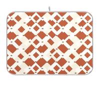 Tappetino scolapiatti a forma di api in terracotta bianca romboide per scolapiatti per bancone della cucina, tappetino assorbente opaco da cucina, 18 x 24