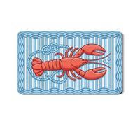 Tappetino scolapiatti a forma di aragosta per bancone della cucina, tappetino in gomma assorbente a righe blu, tappetino per scolapiatti estivo in pelle PU per protezione bar, 30,5 x 50,8 cm
