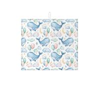 Tappetino scolapiatti a forma di balena blu, per bancone della cucina, tappetino assorbente per scolapiatti a forma di balena, tappetino in microfibra per proteggere la cucina, 40,6 x 45,7 cm