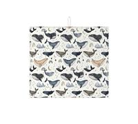 Tappetino scolapiatti a forma di balena, per bancone della cucina, tappetino assorbente blu marino, tappetino scolapiatti in microfibra per decorare la casa, 40,6 x 45,7 cm