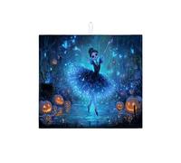 Tappetino scolapiatti a forma di ballerina di Halloween, per bancone della cucina, blu incantato, assorbente, tappetino scolapiatti in microfibra, 40,6 x 45,7 cm