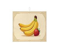Tappetino scolapiatti a forma di banana e fragola per bancone della cucina, tappetino scolapiatti assorbente vintage per frutta, tappetino scolapiatti in microfibra retrò estivo 40,6 x 45,7 cm