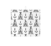 Tappetino scolapiatti a forma di barca a vela nautico per bancone della cucina, tappetino scolapiatti assorbente con design a barca, tappetino in microfibra costiera estiva 40,6 x 45,7 cm