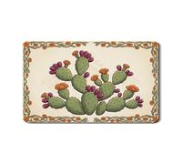 Tappetino scolapiatti a forma di cactus per bancone della cucina, con cactus verde, vintage, floreale, in gomma assorbente, tappetino scolapiatti in pelle PU, 30,5 x 50,8 cm