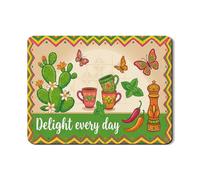 Tappetino scolapiatti a forma di cactus per bancone della cucina, in gomma assorbente, motivo floreale verde, tappetino scolapiatti estivo, in stile bohémien, per bar, 45 x 61 cm