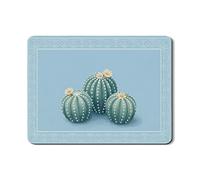 Tappetino scolapiatti a forma di cactus per bancone della cucina, in gomma assorbente, motivo floreale blu, verde, estivo, bohémien, rustico, per cucina, 45,7 x 61 cm