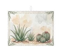 Tappetino scolapiatti a forma di cactus per bancone della cucina, tappetino assorbente per scolapiatti verde deserto, in microfibra, ispirato alla natura, per bancone della cucina, decorazione per la