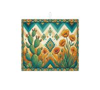 Tappetino scolapiatti a forma di cactus per bancone della cucina, tappetino assorbente verde e arancione, tappetino scolapiatti in microfibra della Boemia sud-occidentale per protezione della cucina