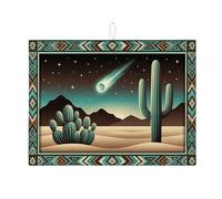 Tappetino scolapiatti a forma di cactus per bancone della cucina, tappetino assorbente vintage sud-ovest, in microfibra, per bancone della cucina, 45,7 x 61 cm