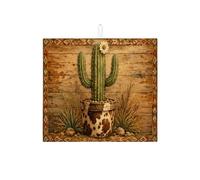 Tappetino scolapiatti a forma di cactus per bancone della cucina, tappetino scolapiatti assorbente rustico del deserto, tappetino in microfibra vintage sud-ovest per bancone della cucina, decorazione