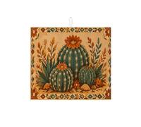 Tappetino scolapiatti a forma di cactus per bancone della cucina, verde vibrante floreale, assorbente, tappetino scolapiatti rustico in microfibra sud-ovest per decorazione bancone della cucina, 40,6