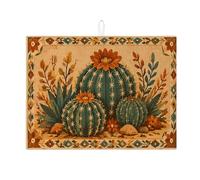 Tappetino scolapiatti a forma di cactus per bancone della cucina, verde vibrante floreale, assorbente, tappetino scolapiatti rustico in microfibra sud-ovest per decorazione bancone della cucina, 45,7