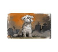 Tappetino scolapiatti a forma di cane di Halloween, per bancone della cucina, motivo mummia spettrale, assorbente, in gomma, tappetino scolapiatti divertente in stile cartone animato, decorazione per