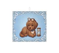 Tappetino scolapiatti a forma di cane per bancone della cucina, tappetino assorbente per scolapiatti blu, divertente tappetino in microfibra primaverile per proteggere il bancone della cucina, 40,6 x