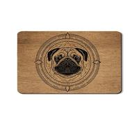 Tappetino scolapiatti a forma di carlino, per bancone della cucina, design rustico, design con cane, in gomma assorbente, tappetino scolapiatti a tema animale, decorazione da cucina 30,5 x 50,8 cm