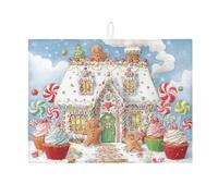 Tappetino scolapiatti a forma di casa di pan di zenzero, per bancone della cucina, tappetino assorbente per caramelle festive, tappetino scolapiatti in microfibra per decorazione bancone della cucina