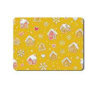 Tappetino scolapiatti a forma di casa di pan di zenzero, tappetino scolapiatti in gomma assorbente giallo con fiocchi di neve, tappetino scolapiatti in pelle sintetica per vacanze, 45,7 x 61 cm