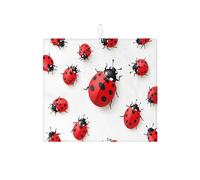 Tappetino scolapiatti a forma di coccinella per bancone della cucina, con motivo a coccinella rossa, assorbente, tappetino scolapiatti estivo in microfibra ecologica per proteggere il piano di lavoro