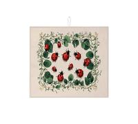 Tappetino scolapiatti a forma di coccinella per bancone della cucina, tappetino assorbente in microfibra per scolapiatti vintage botanico rosso coccinella, tappetino estivo in microfibra per bancone