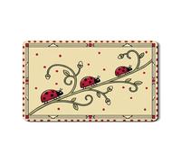 Tappetino scolapiatti a forma di coccinella, per bancone della cucina, tappetino scolapiatti in gomma assorbente con motivo floreale rosso, tappetino scolapiatti in pelle sintetica per bar, 30,5 x