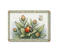 Tappetino scolapiatti a forma di coccinella per bancone della cucina, tappetino scolapiatti in gomma assorbente con foglie vintage, tappetino scolapiatti Spring Nature in pelle PU, 45,7 x 61 cm