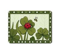 Tappetino scolapiatti a forma di coccinella per bancone della cucina, tappetino scolapiatti in gomma assorbente verde a foglia verde, tappetino scolapiatti in pelle PU Spring Nature per protezione bar