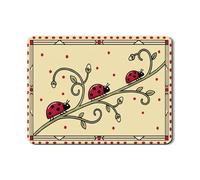 Tappetino scolapiatti a forma di coccinella per bancone della cucina, tappetino scolapiatti in gomma assorbente con motivo floreale rosso, tappetino scolapiatti in pelle sintetica per bar, 45 x 61 cm