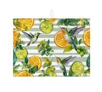 Tappetino scolapiatti a forma di colibrì tropicale, assorbente, in microfibra, per bancone della cucina, 45,7 x 61 cm