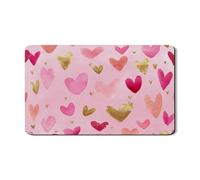 Tappetino scolapiatti a forma di cuore per bancone della cucina, design acquerello pesca in gomma assorbente, tappetino scolapiatti in pelle PU tema amore, 30,5 x 50,8 cm