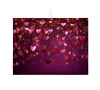 Tappetino scolapiatti a forma di cuore per bancone della cucina, tappetino assorbente per scolapiatti per San Valentino, tappetino in microfibra per la protezione del bar, 45 x 61 cm