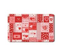 Tappetino scolapiatti a forma di cuore per San Valentino, per bancone della cucina, motivo pesca rossa, tappetino scolapiatti in gomma assorbente, romantico tappetino scolapiatti in pelle PU, 30,5 x