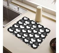 Tappetino scolapiatti a forma di cuore, ragnatela di Halloween, strega | Scolapiatti opaco facile da pulire scolapiatti tappetino accessori da cucina
