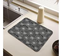Tappetino scolapiatti a forma di cuore ragnatela Halloween strega magica | Tappetino scolapiatti opaco resistente al calore da cucina, accessori da cucina per piano di lavoro