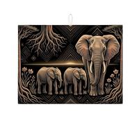 Tappetino scolapiatti a forma di elefante, per bancone della cucina, tappetino scolapiatti assorbente, in microfibra, ispirato alla natura, per decorazione domestica, 45,7 x 61 cm