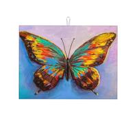 Tappetino scolapiatti a forma di farfalla con pittura a olio, in microfibra, grande, per bancone della cucina, super assorbente, tappetino scolapiatti facile da pulire, 45,7 x 61 cm