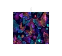 Tappetino scolapiatti a forma di farfalla per bancone della cucina, colorato neon farfalla assorbente scolapiatti tappetino scolapiatti tappetino elegante in microfibra per bancone della cucina