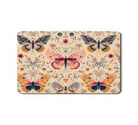 Tappetino scolapiatti a forma di farfalla, per bancone della cucina, in gomma assorbente con motivo floreale vintage, tappetino scolapiatti per cucina, bar, 30,5 x 50,8 cm