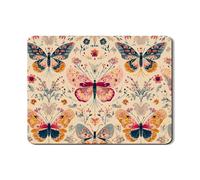 Tappetino scolapiatti a forma di farfalla, per bancone della cucina, in gomma assorbente con motivo floreale vintage, tappetino scolapiatti per cucina, bar, protezione 45,7 x 61 cm