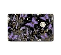 Tappetino scolapiatti a forma di farfalla, per bancone della cucina, in gomma assorbente, motivo floreale viola, tappetino scolapiatti in pelle PU per bancone della cucina, 30,5 x 50,8 cm