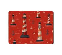 Tappetino scolapiatti a forma di faro, per bancone della cucina, tappetino scolapiatti in gomma assorbente rosso nautico, tappetino scolapiatti in pelle PU per protezione bar 45,7 x 61 cm
