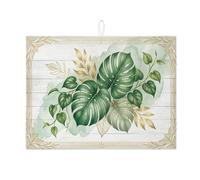 Tappetino scolapiatti a forma di foglia, per bancone della cucina, elegante tappetino scolapiatti assorbente floreale, tappetino scolapiatti in microfibra Spring Nature per protezione da bar, 45,7 x